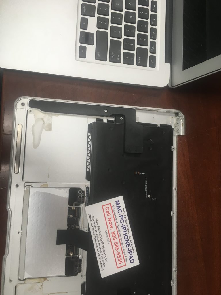 macbook air keyboard replacement thousand oaks after a coffee spill (water damage)